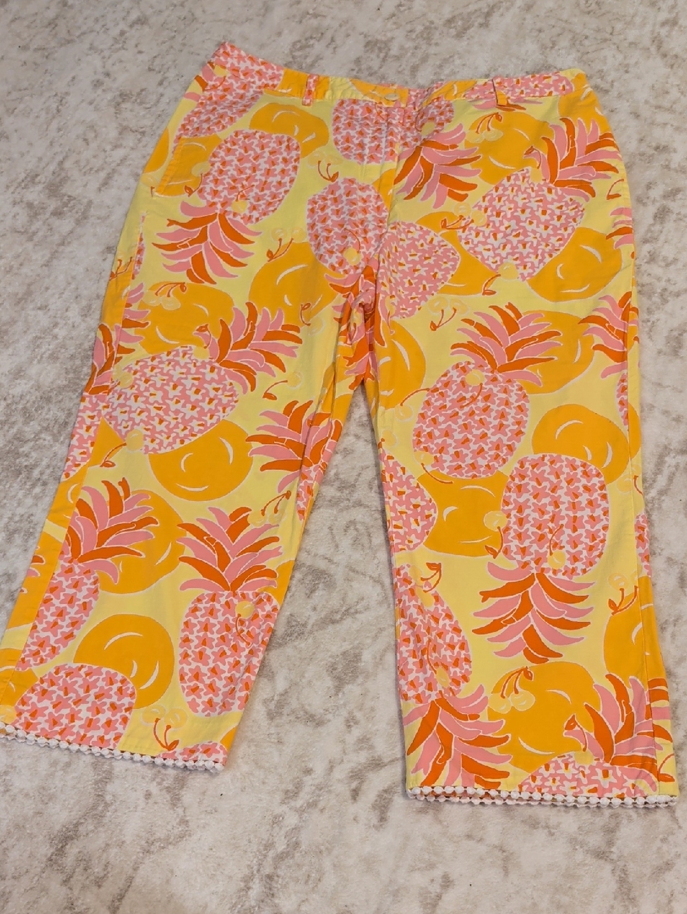 Lilly Pulitzer Pink, Yellow & Coral Tropical Print Pants